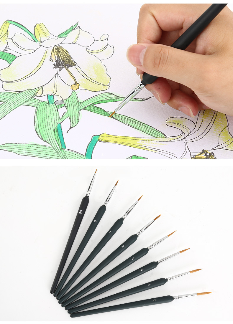 跨境尼龙勾线笔绘画描边勾线笔手绘数字水彩笔美术颜料油画勾线笔