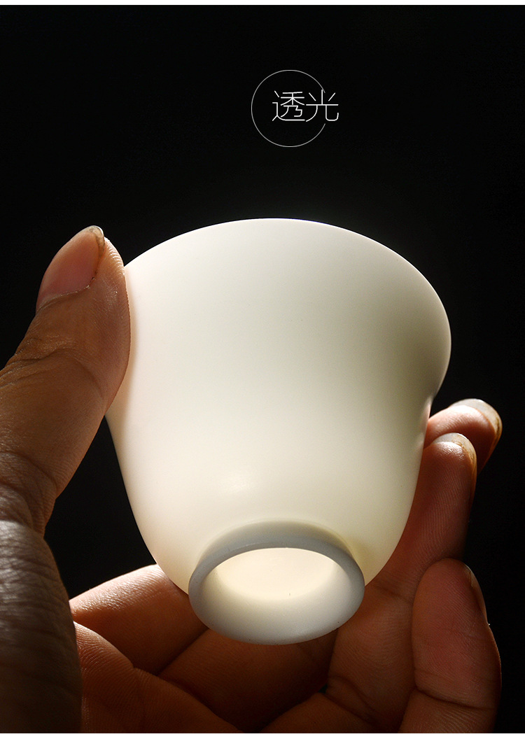 德化羊脂玉瓷主人杯单杯女主人茶杯陶瓷品茗杯单个白瓷手工茶杯盏
