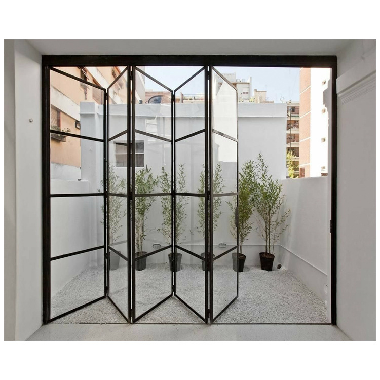 极窄铝钛合金边框 玻璃折叠门推拉移门办公室阳台客厅对折隔断门