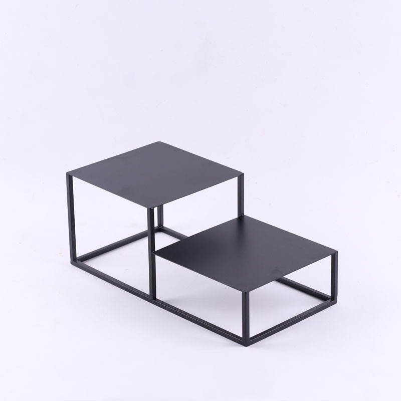 新款黑色金属小型铁架底座软装工艺品玄关式盆景盆栽铁艺置物