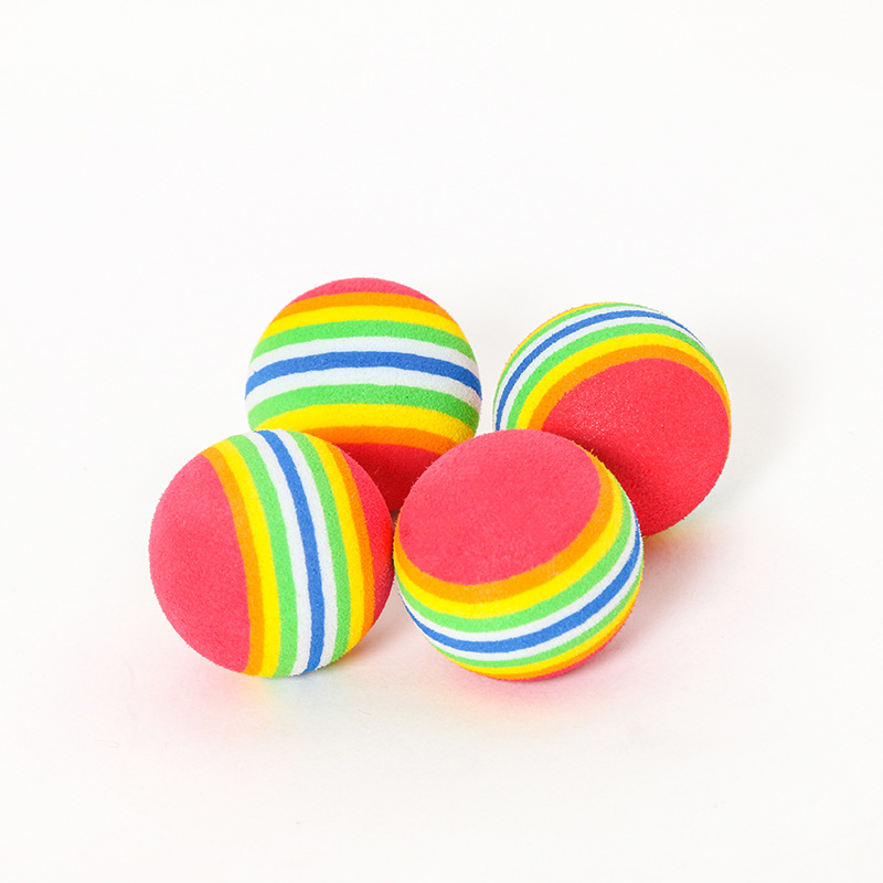 厂家直销eva彩虹球弹力球 抛掷互动玩具洁齿耐咬玩具球自嗨猫玩具