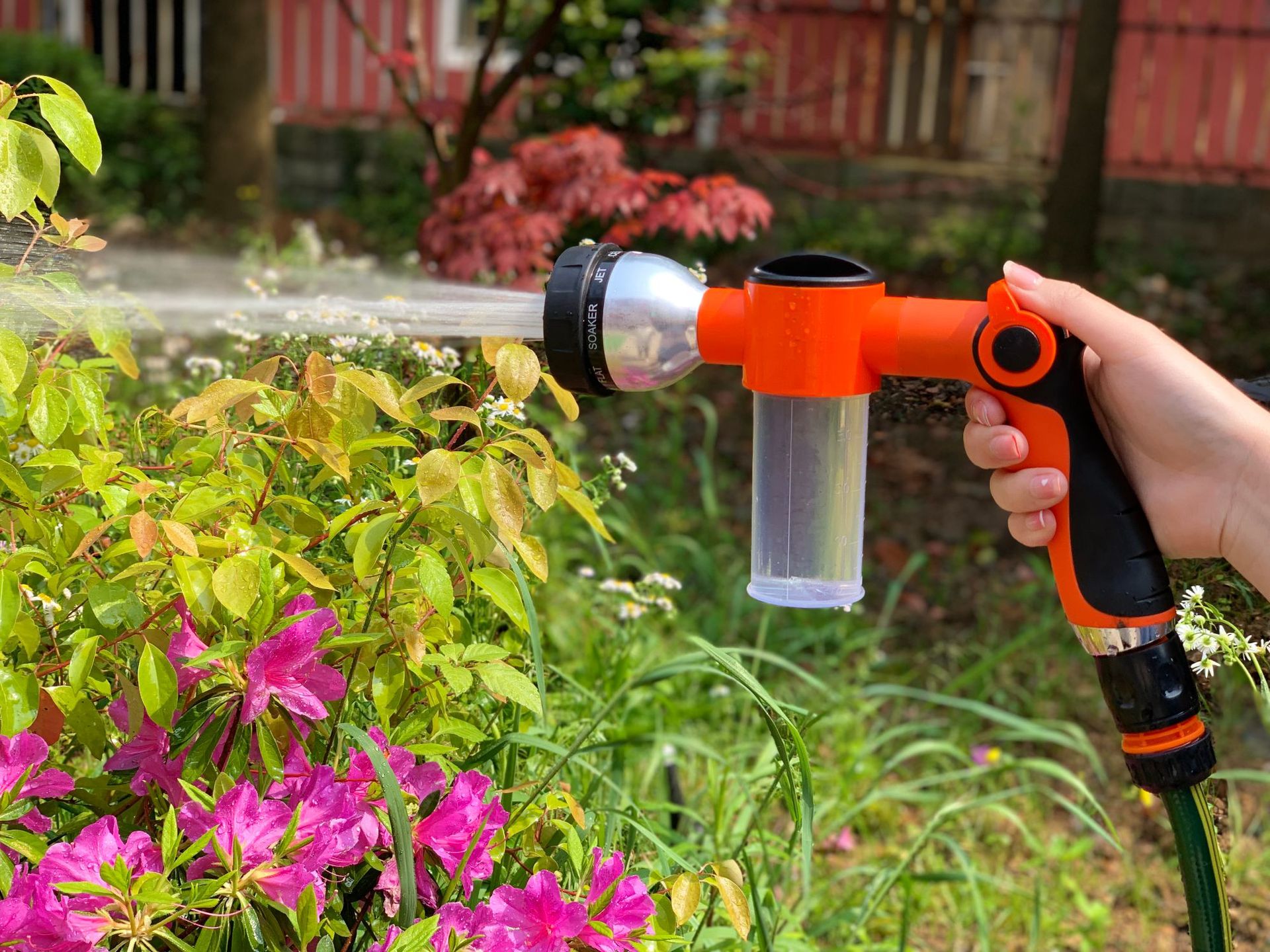 家庭洗车肥皂化肥枪多功能塑料园艺水枪洒水器园林水枪塑料喷头