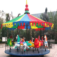 简易转马夜市公园广场儿童娱乐设备12人16座折叠旋转木马游乐设备