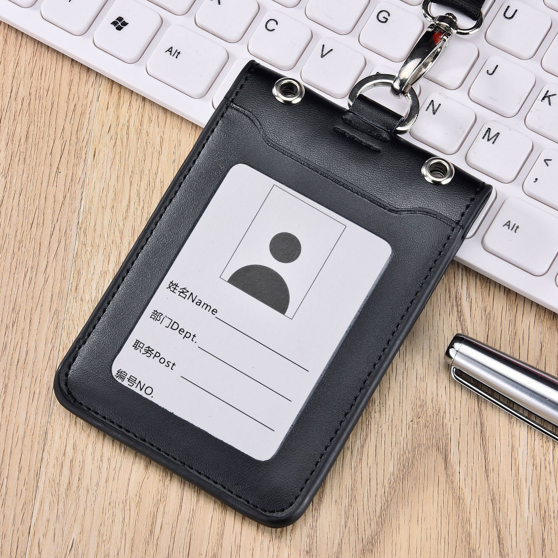 厂家直销真皮工作证 卡套磁扣对折工作牌 caac民航证件套 多卡位-阿里