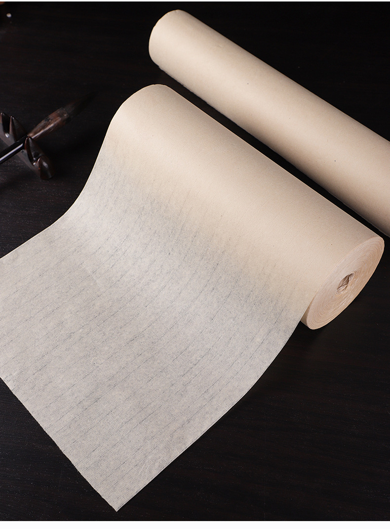 宣纸扎花蝉翼毛边纸小楷书法创作之纯竹浆净料半生半熟书法长卷