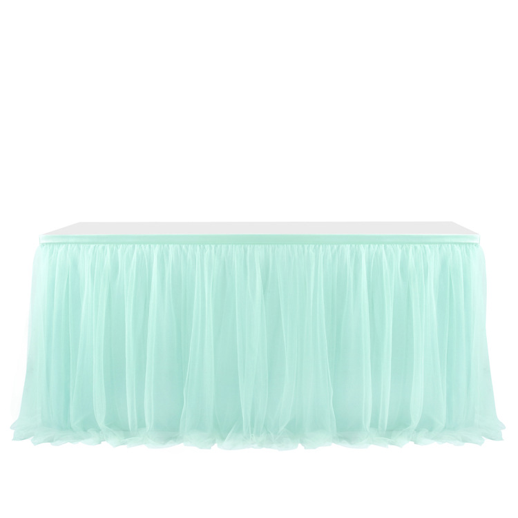 Tulle Table Skirt Cross-Border Phnom Penh Mesh Wedding Halloween Party Decoration Hotel Supplies Tutu Yarn Table Skirt