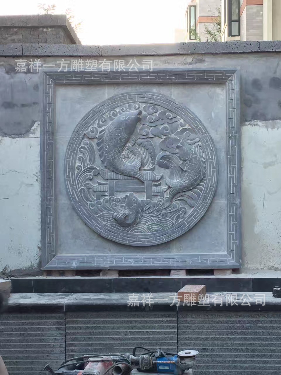 厂家定制山水图案石刻线雕 公园广场花岗岩人物浮雕