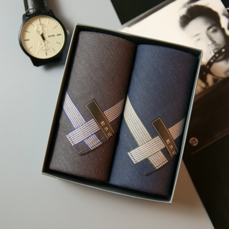 和木记男人三十男士纯棉手帕柔软擦手擦眼优雅品味父亲节伴手礼物