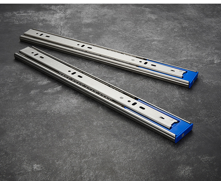 抽屉轨道阻尼不锈钢三节轨键盘滚珠导轨/滑槽/家具滑道滑轨滑轮