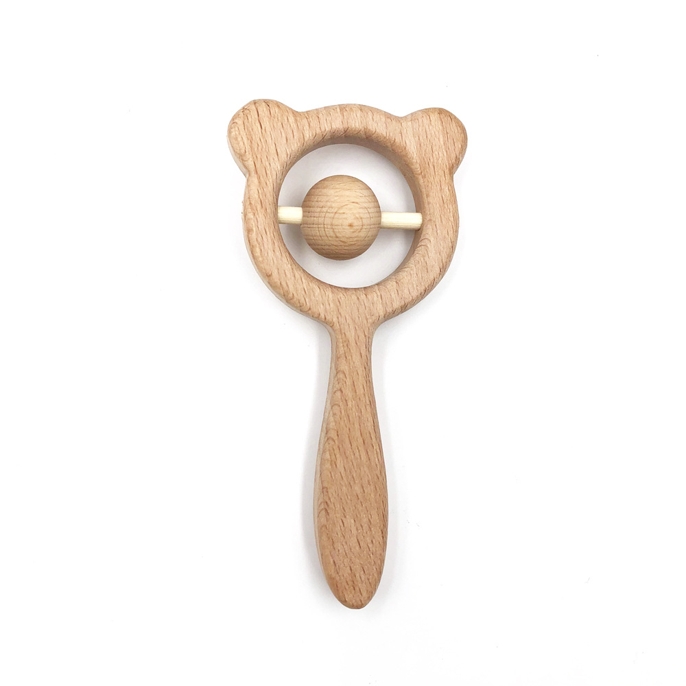 鼎益厂家直销婴儿磨牙棒 榉木安抚牙胶 动物形状磨牙棒咬咬乐