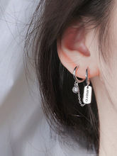 双耳洞耳环2020年新款潮耳环韩国气质网红银针耳环女耳钉女纯银耳