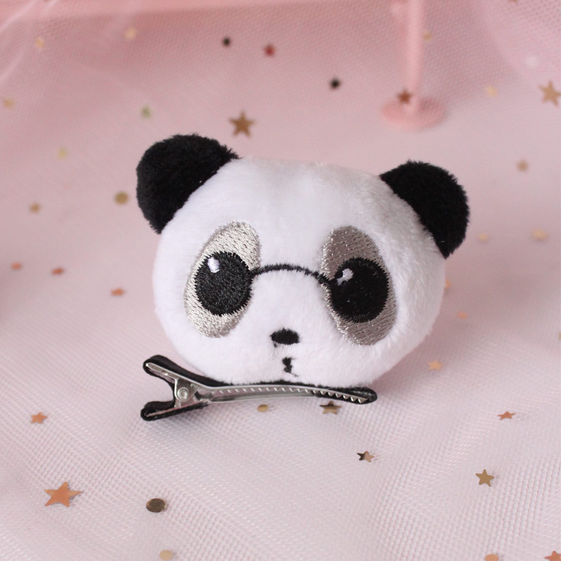 淘宝卖家专属女生饰品毛绒熊猫女士韩版发卡发夹成人发夹女可爱