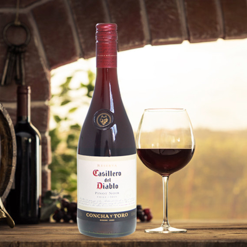 智利进口红酒 干露红魔鬼黑皮诺干红葡萄酒 750ml