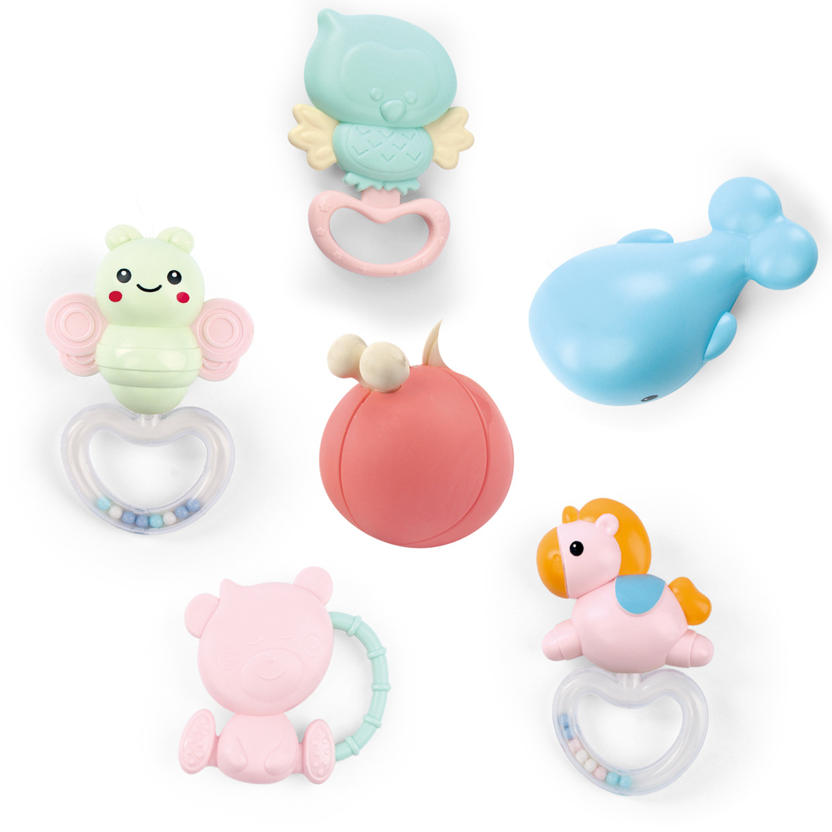 Factory Wholesale Newborn Baby Teether Rattle Toys 0-12 Months Baby Molar Toys