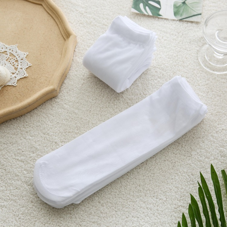 Sweat-Absorbent Disposable White Men's and Women's Thin Short Stockings Foot Bath Skating Rink Children's Paradise Test Shoes Socks Factory Wholesale