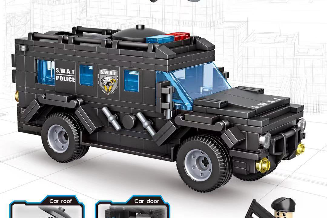 包邮兼容乐高儿童拼装警察局益智启蒙军事城市特警积木玩具男孩