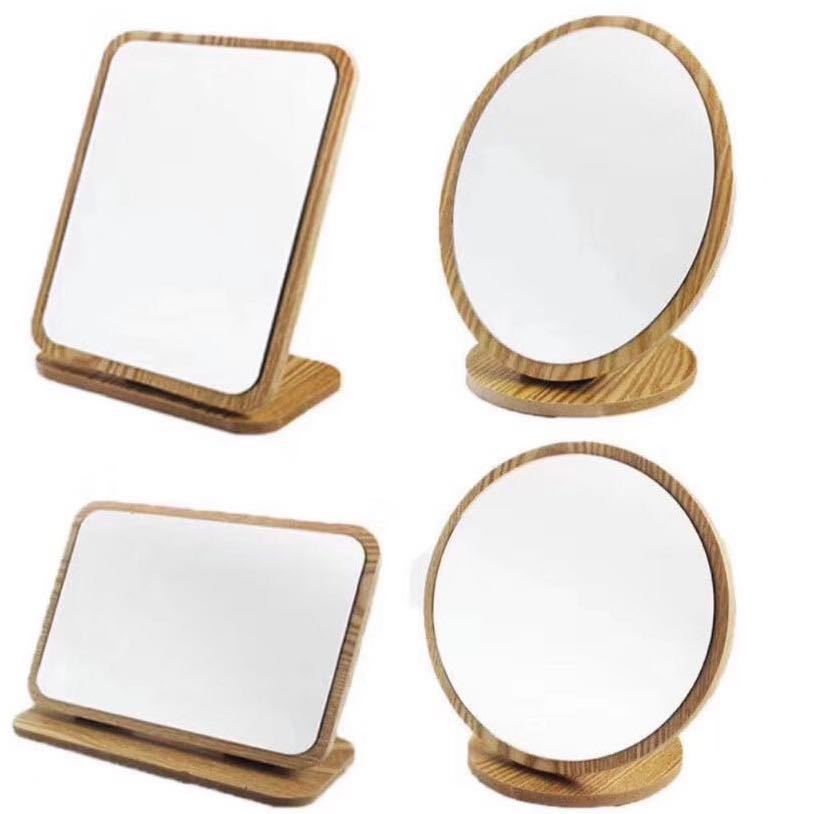 Wholesale Logo Wooden Cartoon Single Vanity Mirror HD Cosmetic Mirror Desktop Desktop Beauty Makeup Mirror