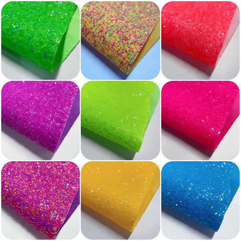 热销款水晶之恋 同底同色弹力布底荧光亮片厚片格利特