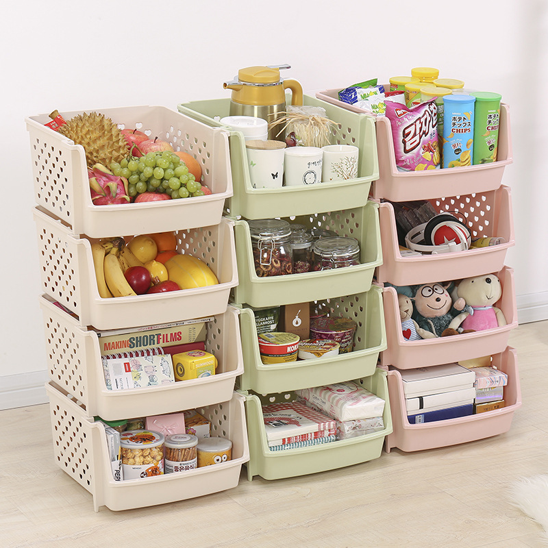 厨房蔬菜置物架多层收纳筐杂物储物架塑料用品菜篮菜筐落地菜架子