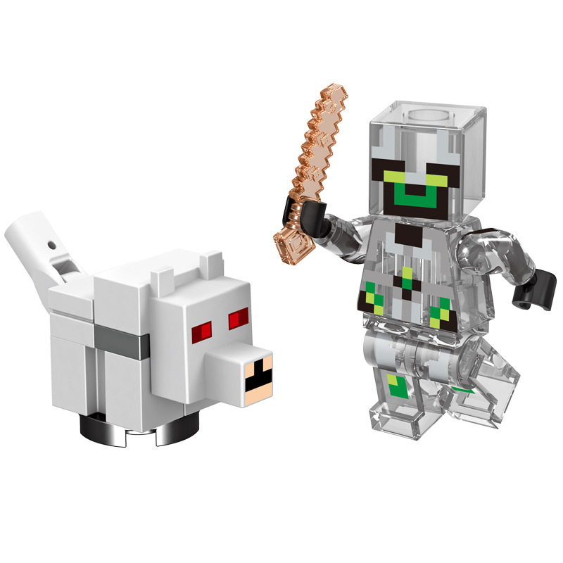 国酷63019我的方块世界积木末影龙史蒂夫夜光水晶8盒夜市地摊玩具