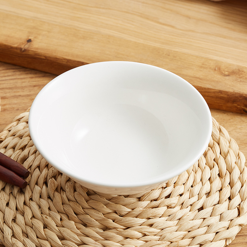 4.5翅碗陶瓷小白碗饭店摆台餐具定制logo厂家直供山西米饭碗汤碗