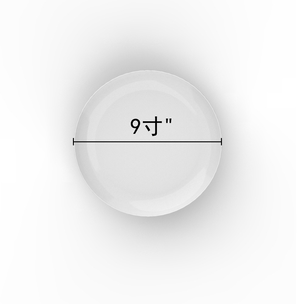 ins简约风白色陶瓷盘圆形纯白 9寸 t109001