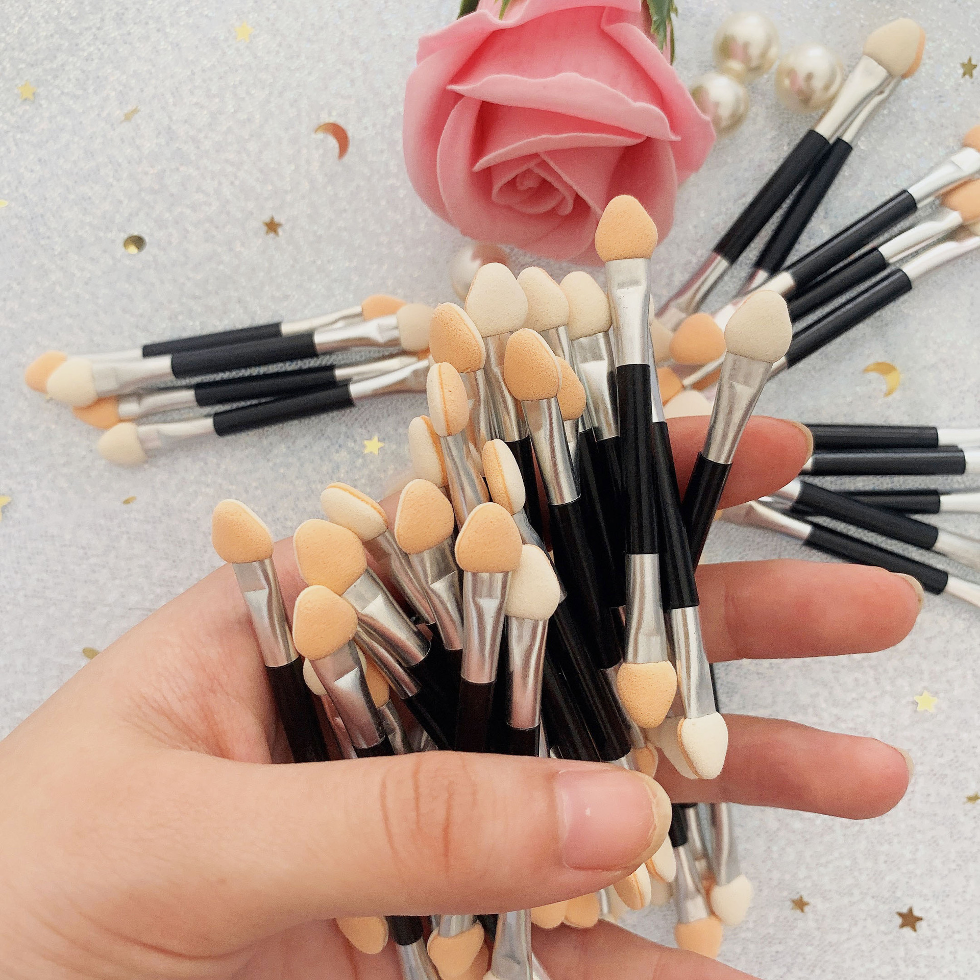 厂家直销 50支盒装 双头眼影棒 乳胶棉眼影现货批发 眼影棉