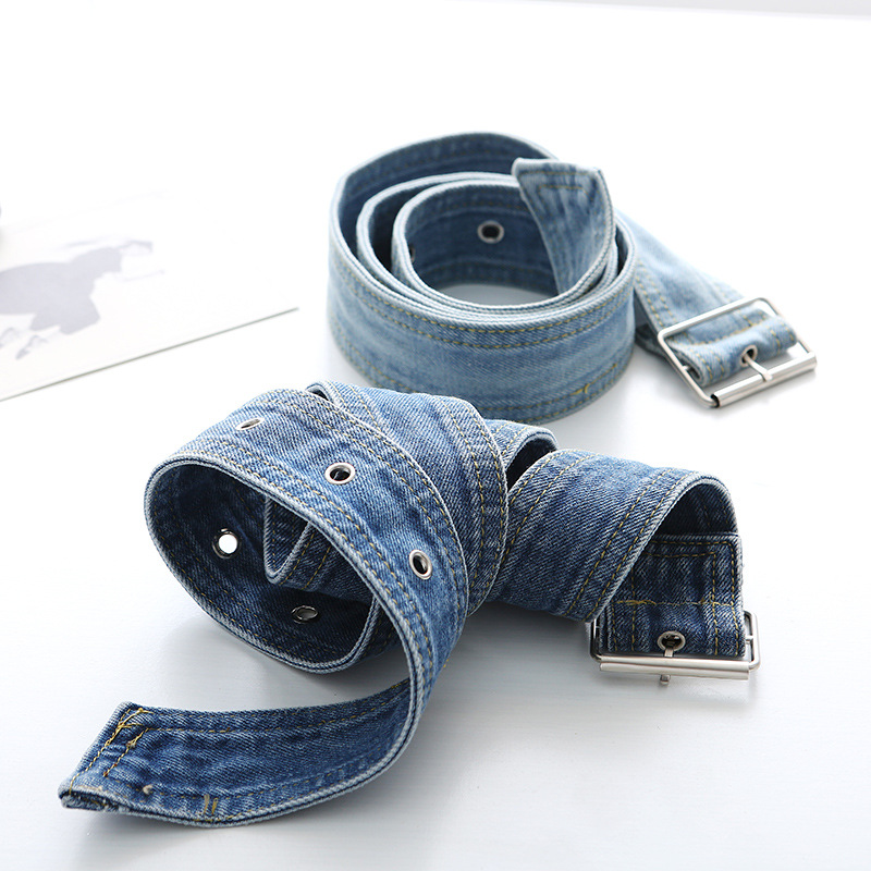 牛仔腰带女装饰宽皮带简约百搭配裙风衣复古个性学生潮束腰布腰封
