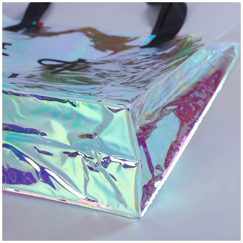 时尚镭射pvc手提袋幻彩塑料手提 广告礼品包装袋化妆品购物袋定制