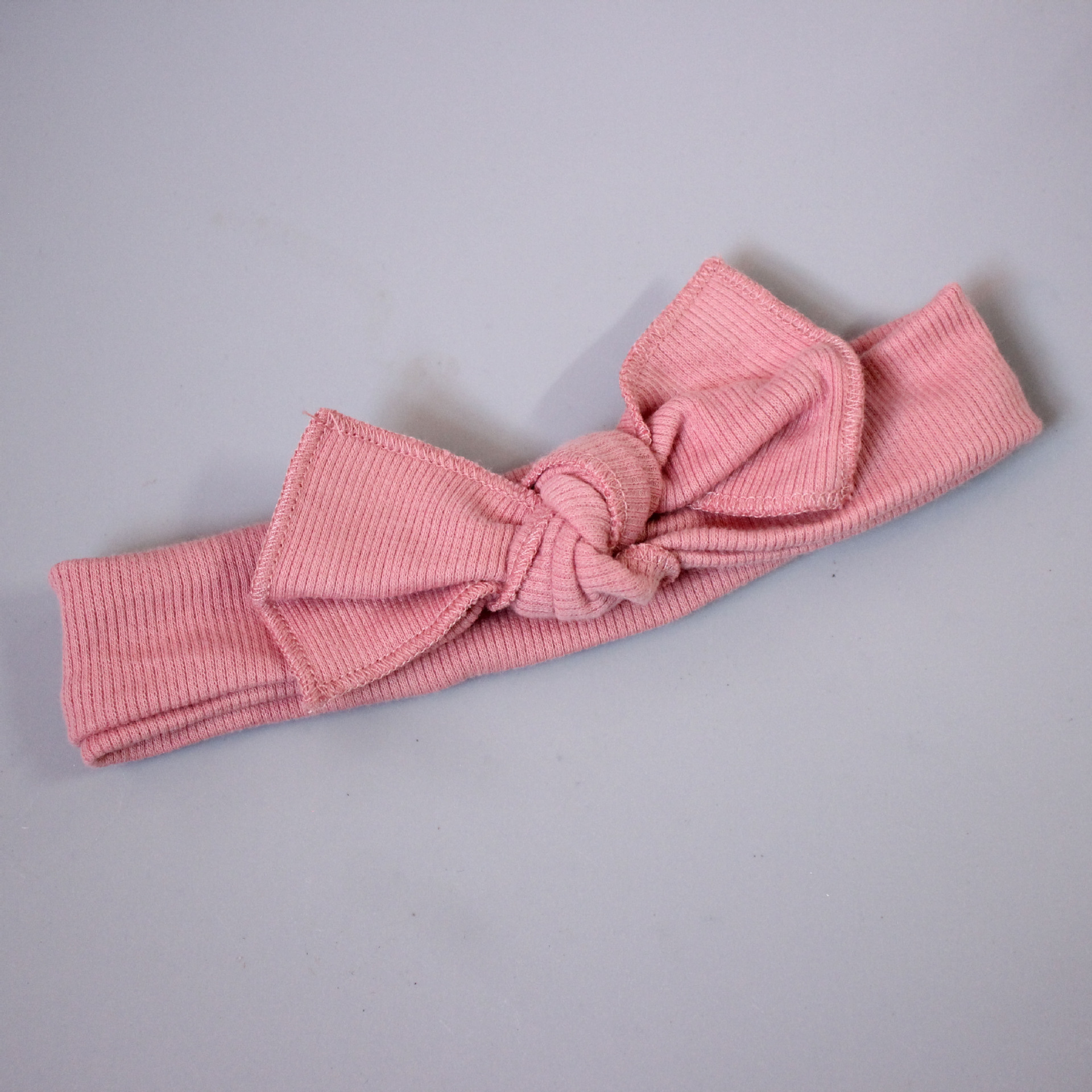 韩版儿童简约蝴蝶结头带可爱公主发箍发饰 纯色罗纹发带饰品现货