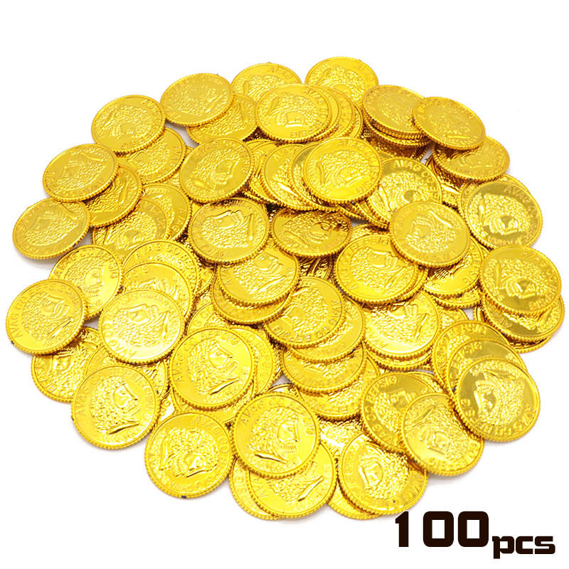 跨境热卖海盗金币 桌游配件金币道具 塑料玩具币圣诞节装饰品金币