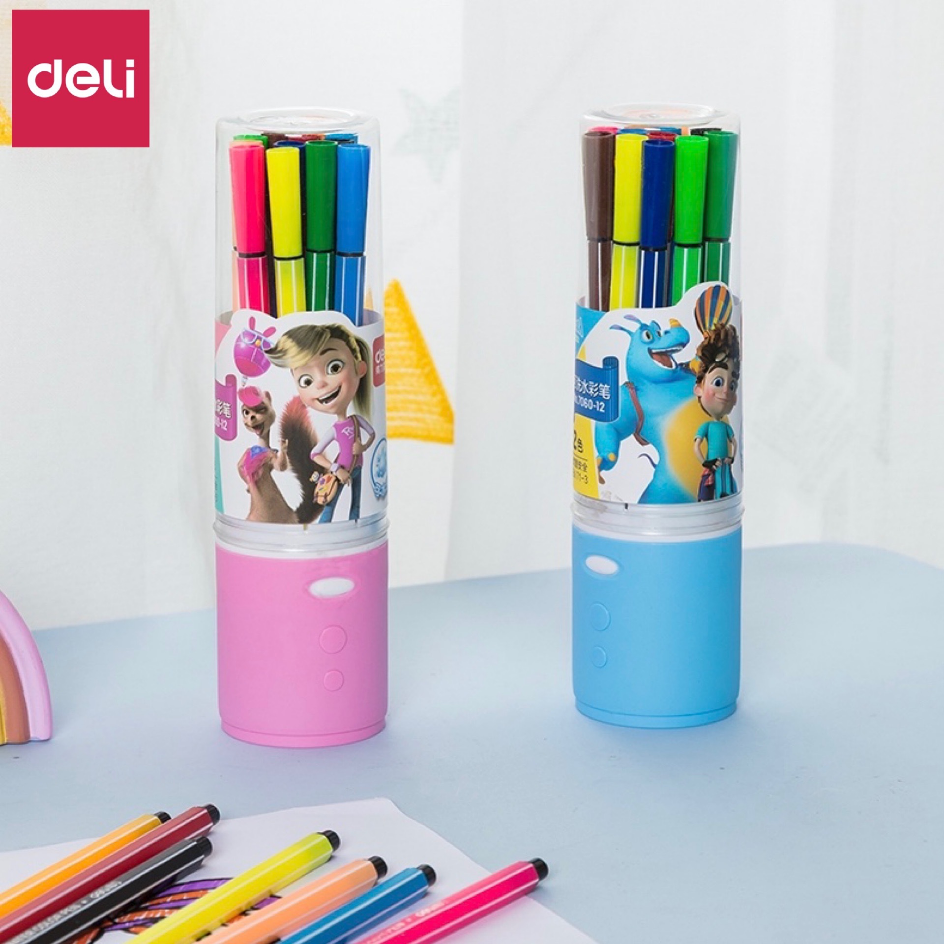 得力7060水彩笔系列学生画画水彩笔涂料笔可水洗笔水彩笔勾线彩笔