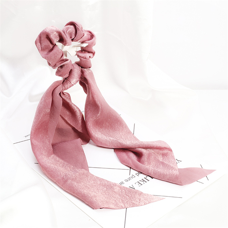 法式复古网红飘带打结发圈 ins风经典纯色唯美百搭扎头带跨境供货