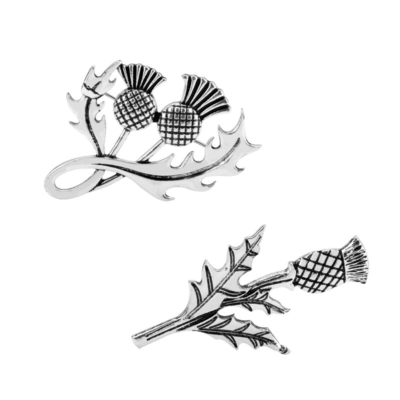 影视周边 outlander 古战场传奇复古苏格兰国花蓟花胸针别针配饰