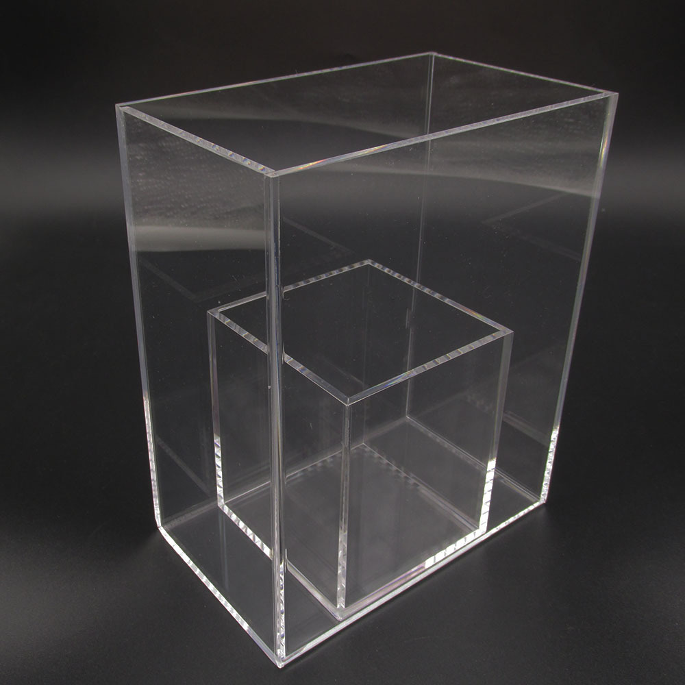 生产亚克力45度90度粘接五面盒子六面盒子注塑加工亚克力五面盒子