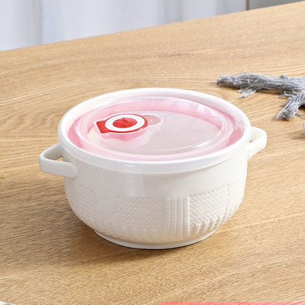 方形陶瓷便当盒微波炉密封分格保鲜碗上班学生带盖饭盒圆形