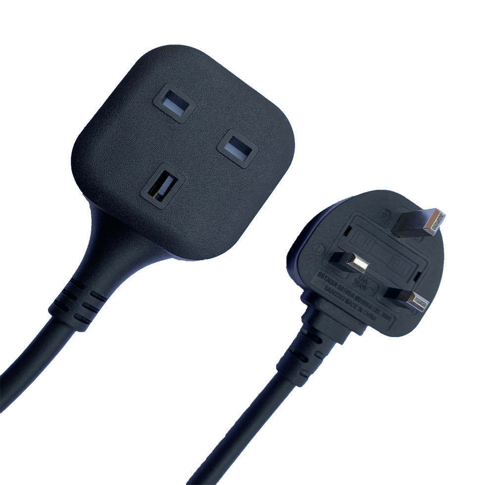 英国带地拖对插电源线英规方形插头带地拖 英规地拖线 英式地拖线