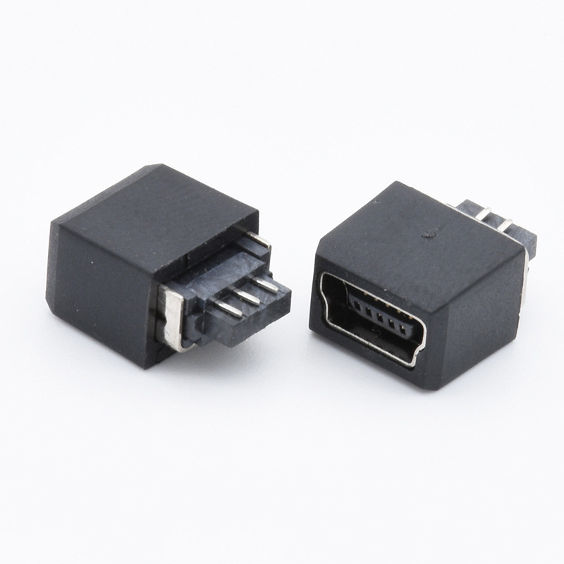 usb母座连接器 mini带护套5p焊线 usb 迷你 v3接口 mini usb接口