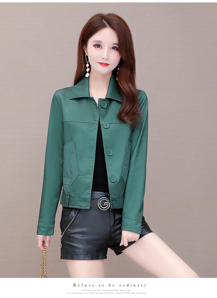 短款pu皮衣女外套2020秋装新款女装韩版时尚机车皮夹克小个子外套