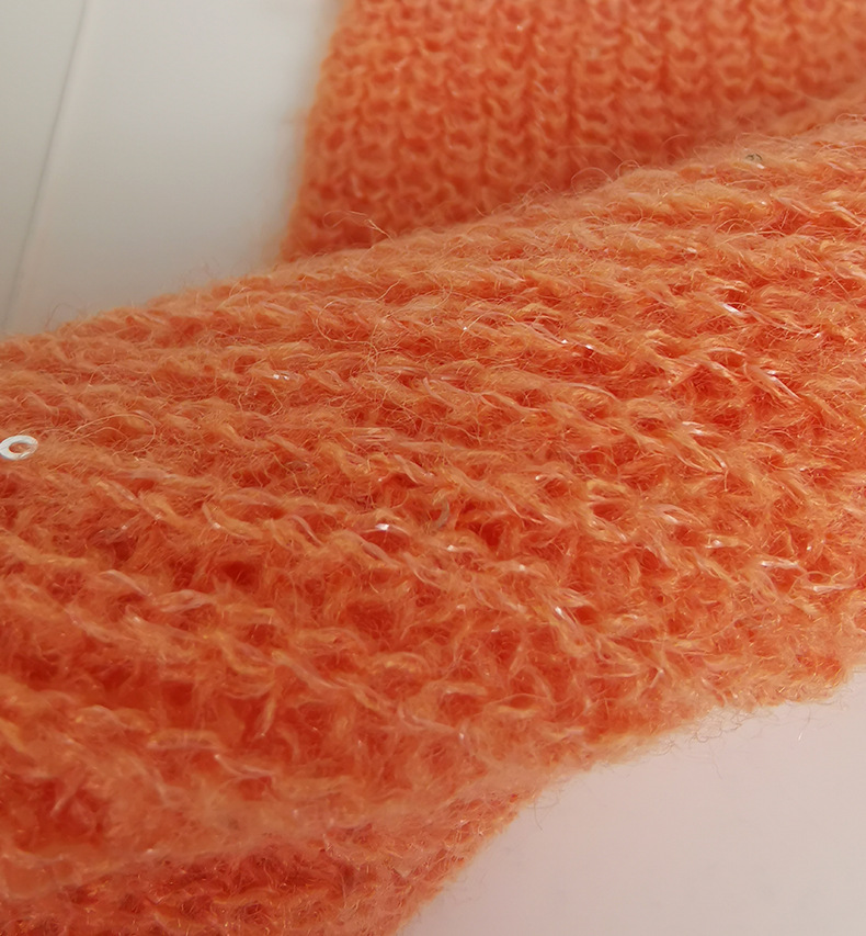 羊毛珠片马海毛纱线13/1现货色纱亮片花式特种有色毛线