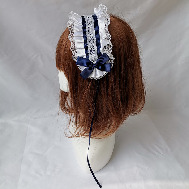 lolita头饰萝莉发带蕾丝蝴蝶结发箍动漫二次元萌kc飘带女仆洛丽塔