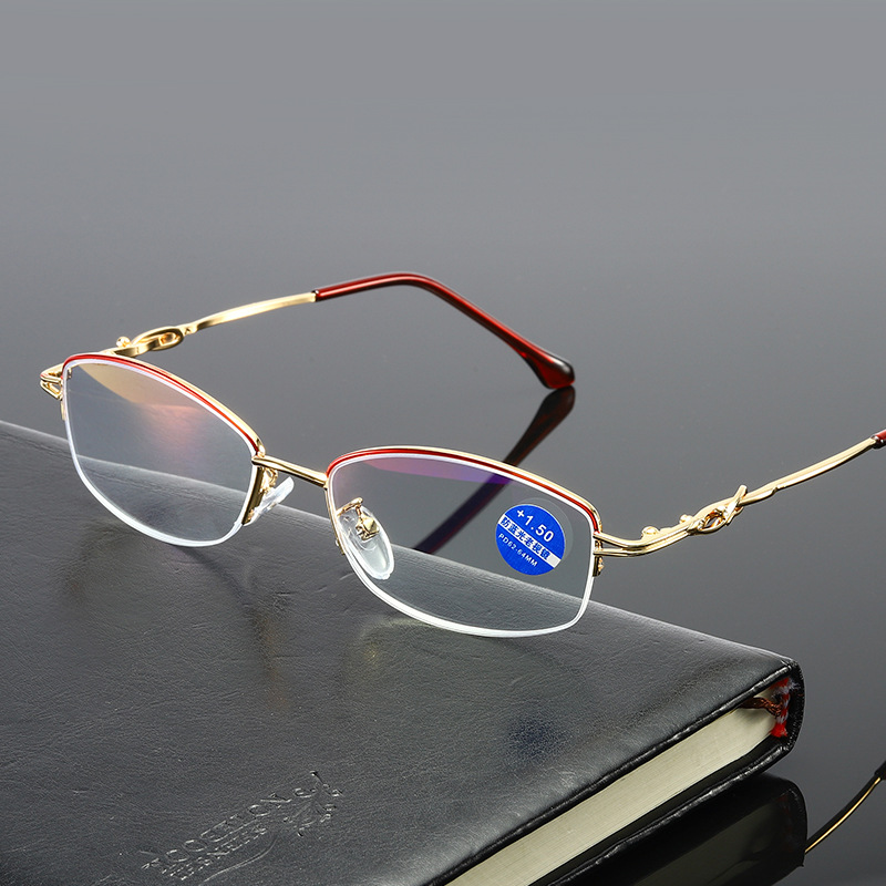 老花镜女款高档花镜花镜半框老花镜高清花镜8893