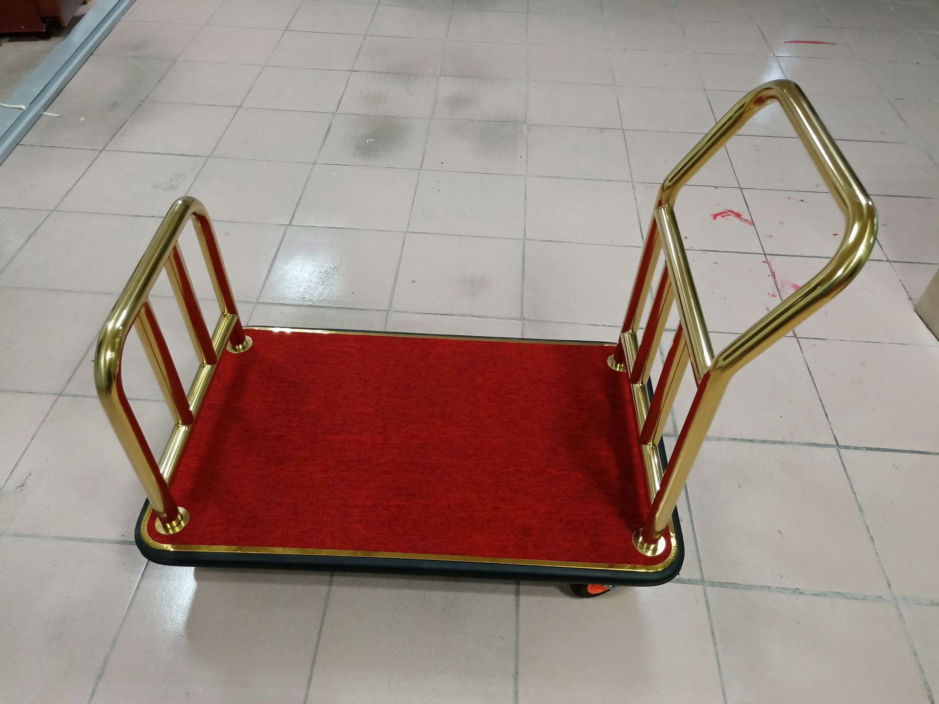 酒店加厚不锈钢行李车小金顶搬运椅子车机场宾客包裹平板手推车