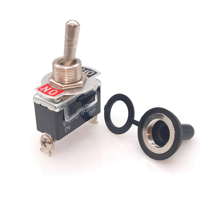 钮子开关e-ten1021 两脚两档/加防帽 摇臂拨动开关 汽车改装开关