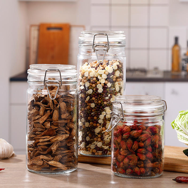 玻璃瓶子密封罐带盖柠檬百香果罐子食品家用储物玻璃罐泡菜坛子小