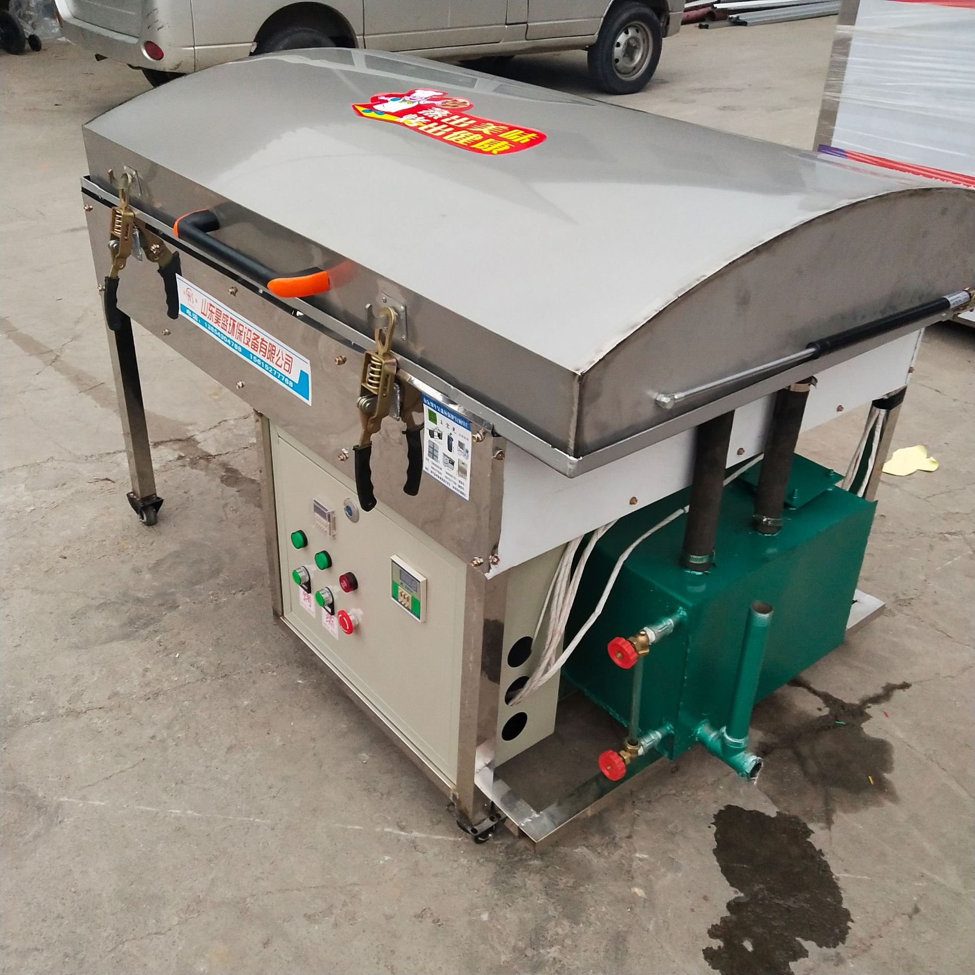 6米锅贴机 锅贴馒头机 控温控时黄底噶渣馍馍机