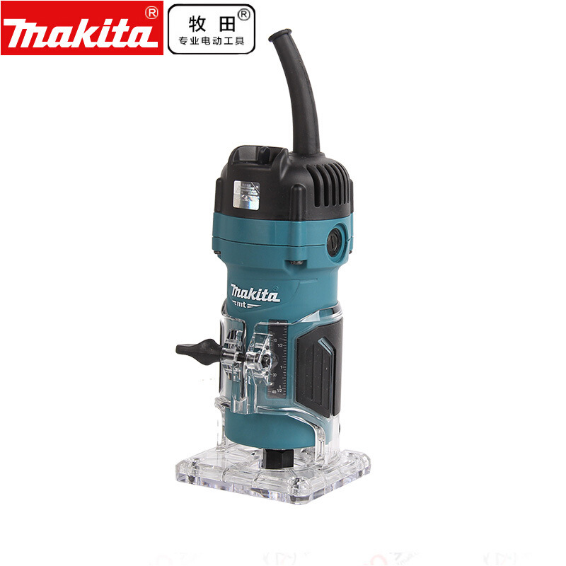makita牧田修边机3709木工镂铣机电动多功能雕刻机手提开槽电木铣