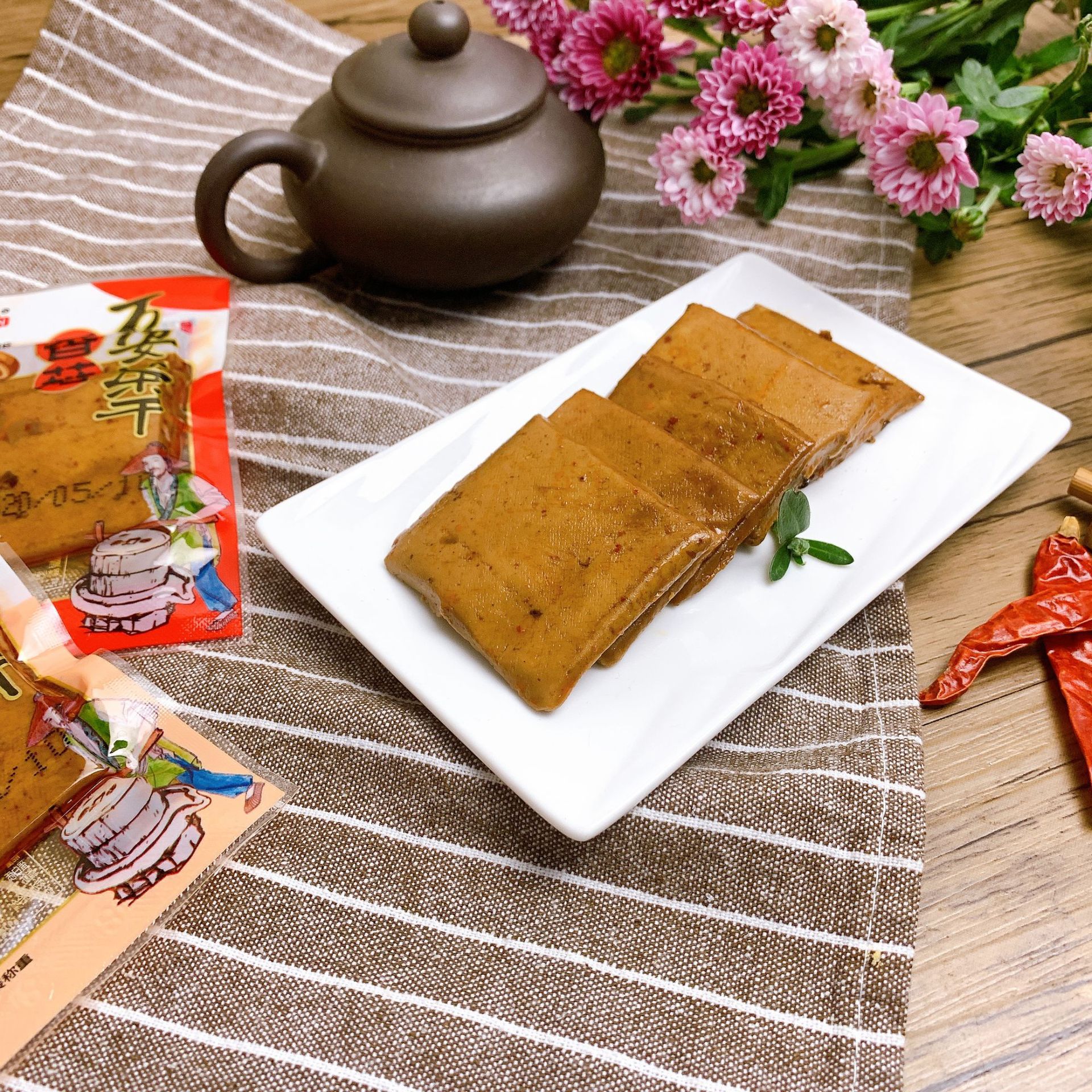 万安香菇茶干(原味)(香辣味)(牛肉味)单包5斤