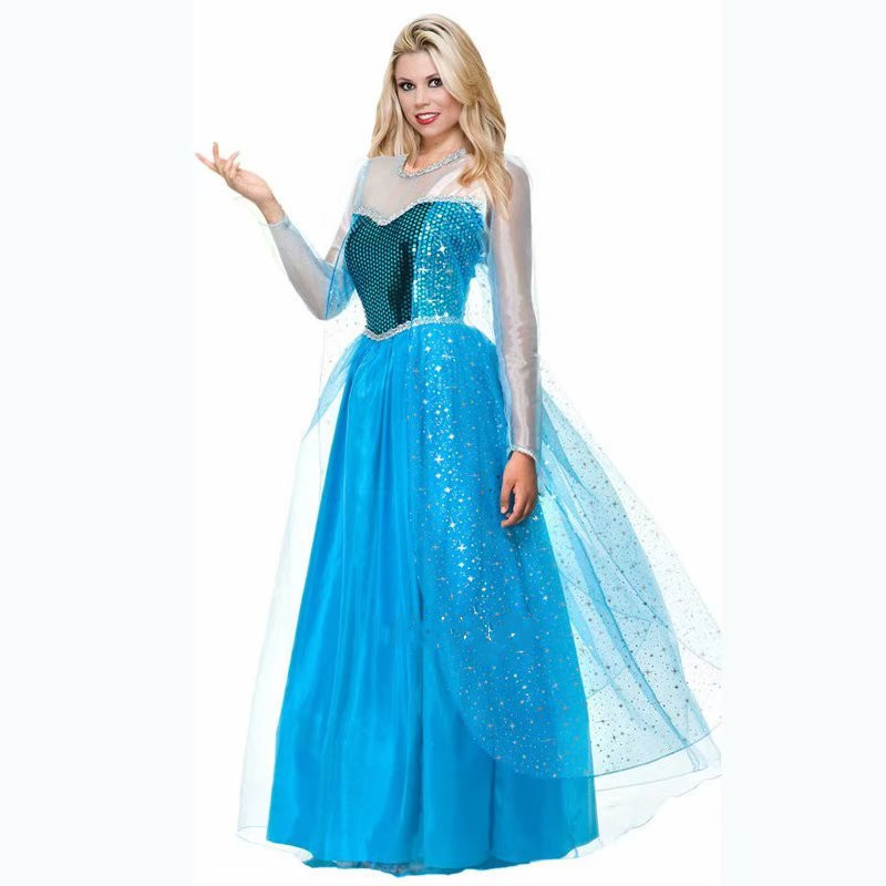 外贸女士性感灰姑娘冰雪奇缘公主裙 cosplay 万圣节服装 游戏制服