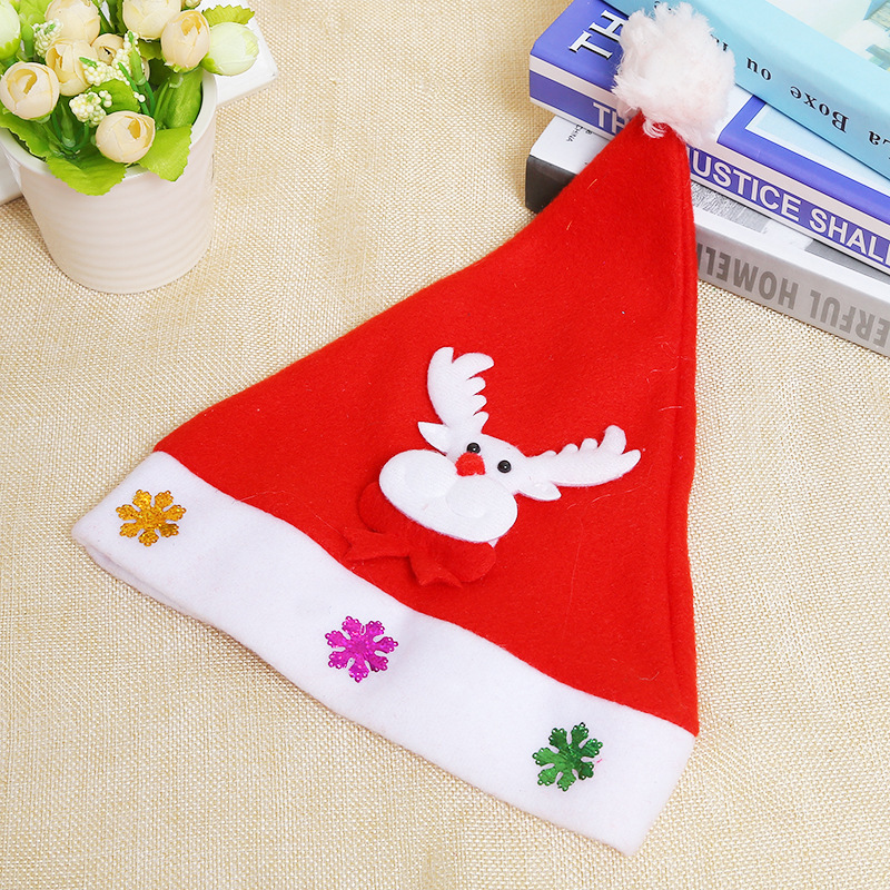 Foreign Holiday Decorations Gift Brand Plush Santa Claus Hat Luminous Flannel Christmas Hats Children's Style